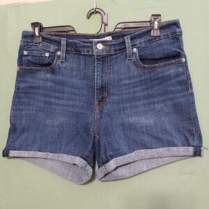 Levi’s Mid Rise Stretch Cuffed Mid Length Denim Shorts Women’s Size 32